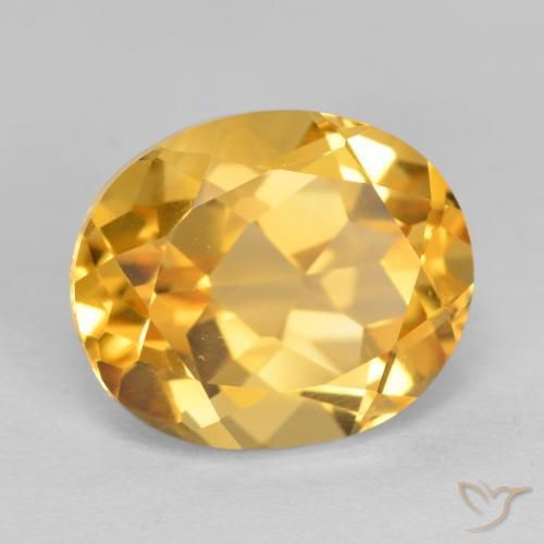 4.98 ct Golden Citrine Stone, Natural Citrine in Oval Facet Shape for Sale