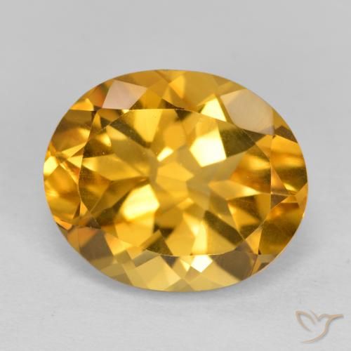 4.56 ct Yellow Citrine, 12.1 x 10.2 mm Oval Cut From Brazil, Photo A