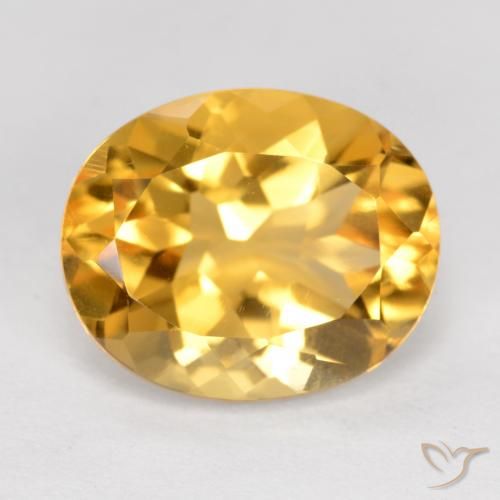4.57ct Natural Medium-Dark Golden Citrine, Oval, VVS-VS