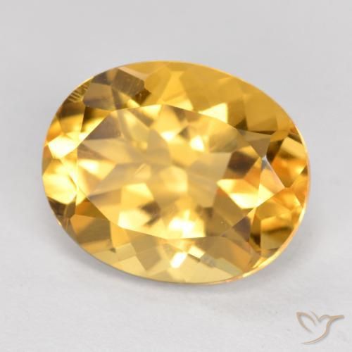 4.57 ct Golden Citrine Stone, Natural Citrine in Oval Facet Shape for Sale