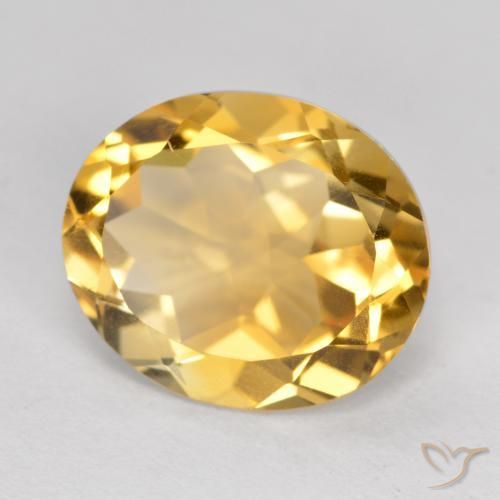 3.98 ct Golden Citrine Stone, Natural Citrine in Oval Facet Shape for Sale