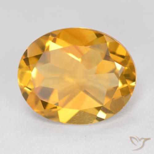 4.34 ct Golden Citrine Stone, Natural Citrine in Oval Facet Shape for Sale