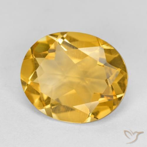 3.59 ct Golden Citrine Stone, Natural Citrine in Oval Facet Shape for Sale