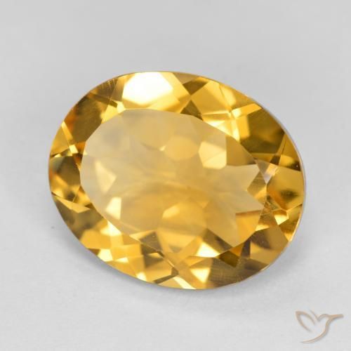 3.80 ct Golden Citrine Stone, Natural Citrine in Oval Facet Shape for Sale