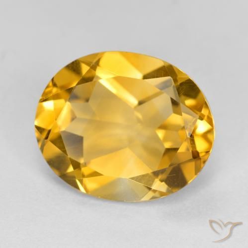 4.10 ct Golden Citrine Stone, Natural Citrine in Oval Facet Shape for Sale