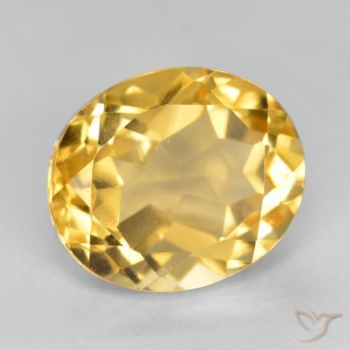 5.22 ct Golden Citrine Stone, Natural Citrine in Oval Facet Shape for Sale
