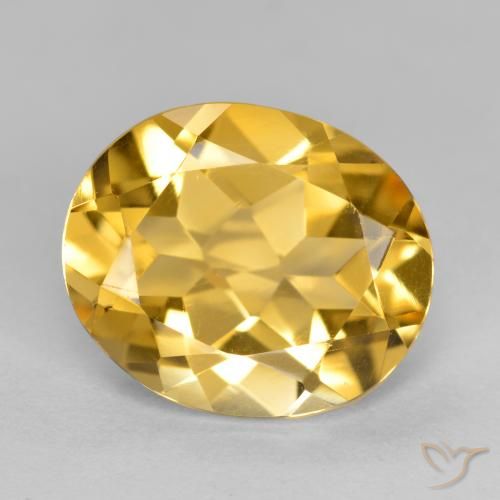 4.10ct Natural Medium Golden Citrine, Oval, VVS-VS