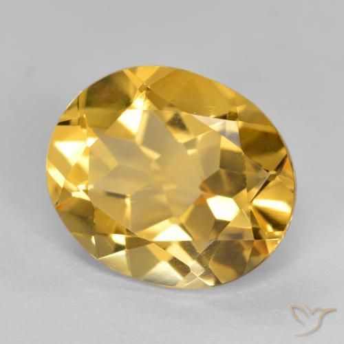 4.10 ct Golden Citrine Stone, Natural Citrine in Oval Facet Shape for Sale