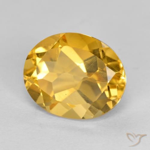3.72 ct Golden Citrine Stone, Natural Citrine in Oval Facet Shape for Sale