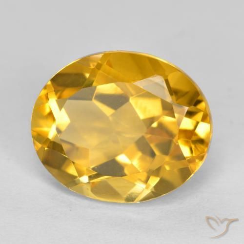 4.67 ct Golden Citrine Stone, Natural Citrine in Oval Facet Shape for Sale
