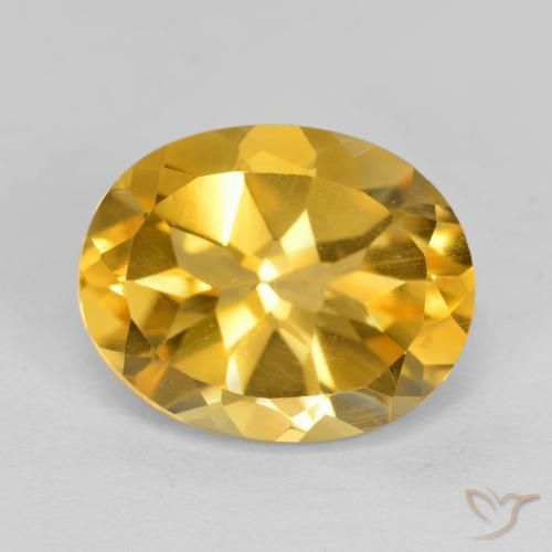 3.67ct Natural Deep Gold Citrine, Oval, VVS-VS