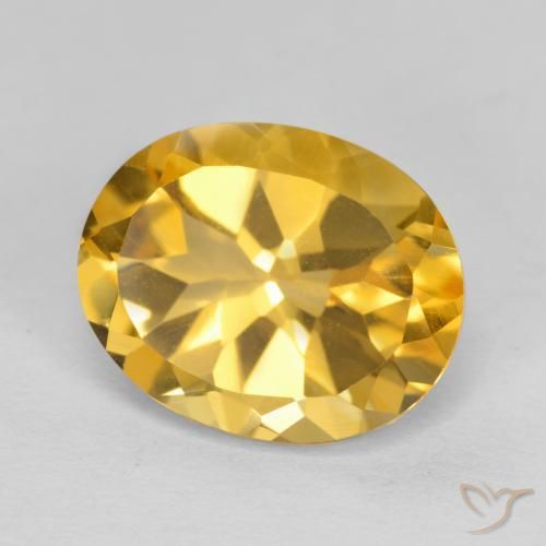 3.67 ct Golden Citrine Stone, Natural Citrine in Oval Facet Shape for Sale
