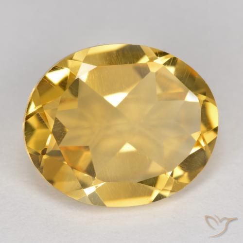 4.08 ct Golden Citrine Stone, Natural Citrine in Oval Facet Shape for Sale