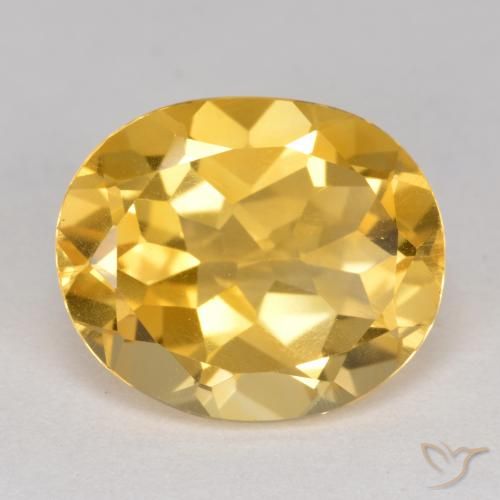 4.13 ct Yellow Citrine, 11.8 x 9.9 mm Oval Cut From Brazil, Photo A