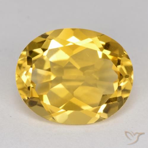 4.34ct Natural Medium Golden Citrine, Oval, VS