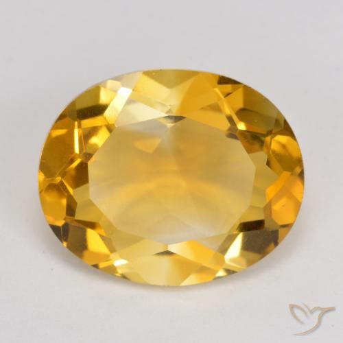 4.11 ct Yellow Citrine, 12.1 x 9.9 mm Oval Cut From Brazil, Photo A
