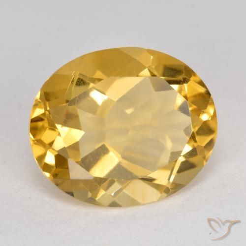 4.14 ct Golden Citrine Stone, Natural Citrine in Oval Facet Shape for Sale