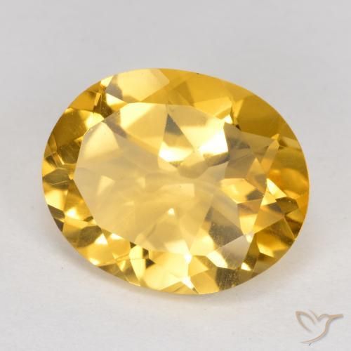 4.08 ct Golden Citrine Stone, Natural Citrine in Oval Facet Shape for Sale