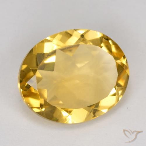 3.90 ct Golden Citrine Stone, Natural Citrine in Oval Facet Shape for Sale