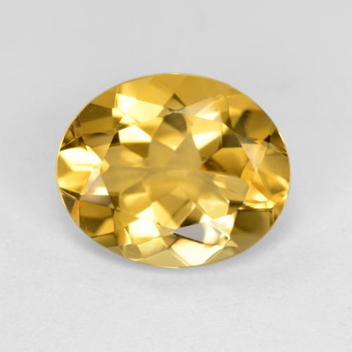 Золотисто-оранжевый Цитрин Камень - 3.7ct Фасетный Овал (ID: 564811)