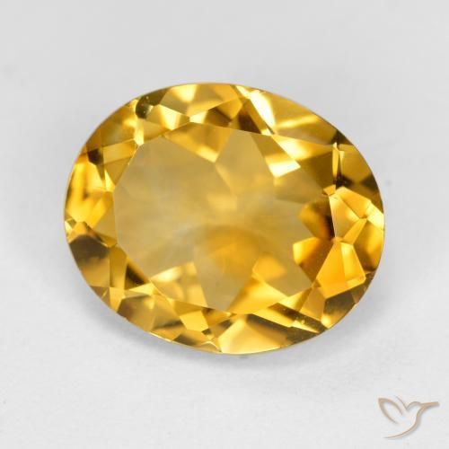 3.85 ct Golden Citrine Stone, Natural Citrine in Oval Facet Shape for Sale