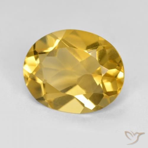 3.67 ct Golden Citrine Stone, Natural Citrine in Oval Facet Shape for Sale