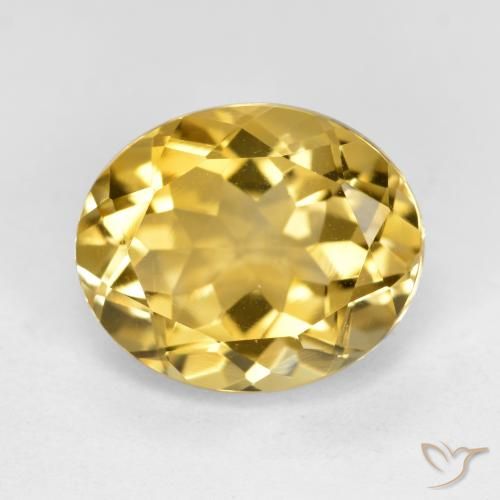 4.51 ct Yellow Citrine, 12.1 x 10 mm Oval Cut From Brazil, Photo A