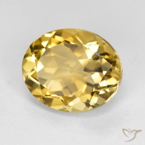 4.51 ct Golden Citrine Stone, Natural Citrine in Oval Facet Shape for Sale