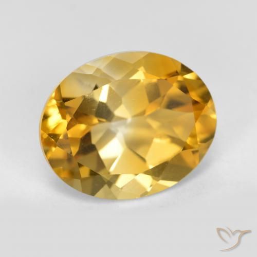 4.18 ct Golden Citrine Stone, Natural Citrine in Oval Facet Shape for Sale