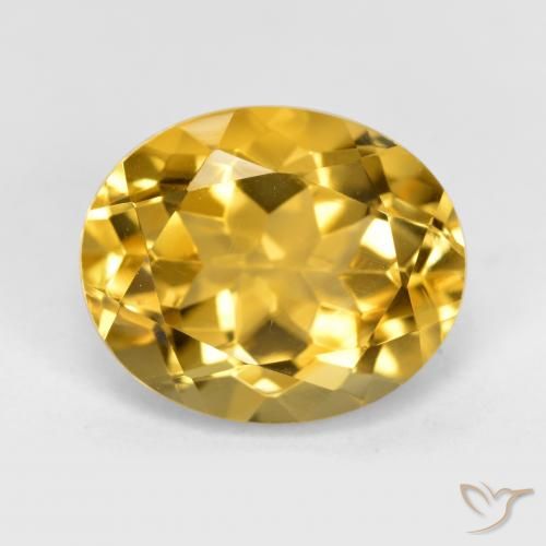 4.62 ct Yellow Citrine, 12.1 x 10 mm Oval Cut From Brazil, Photo A