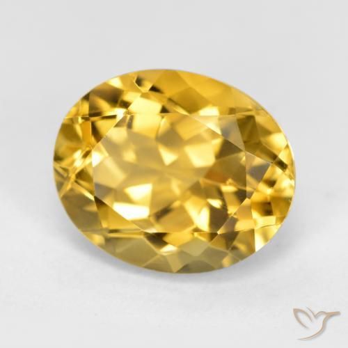 4.62 ct Golden Citrine Stone, Natural Citrine in Oval Facet Shape for Sale