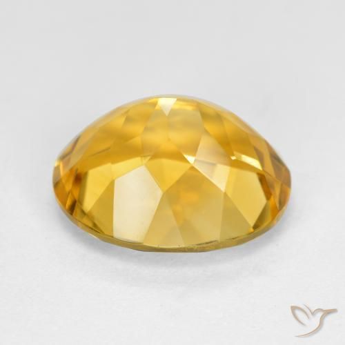 Citrine Gemstone in 12 x 10 mm (calibrated) Size for Sale, Citrine Stone in Deep Gold Color