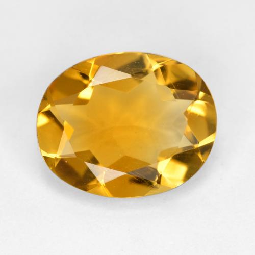 3.18 ct Golden Citrine Gemstone, Citrine Gem in Oval Facet Shape for Sale.