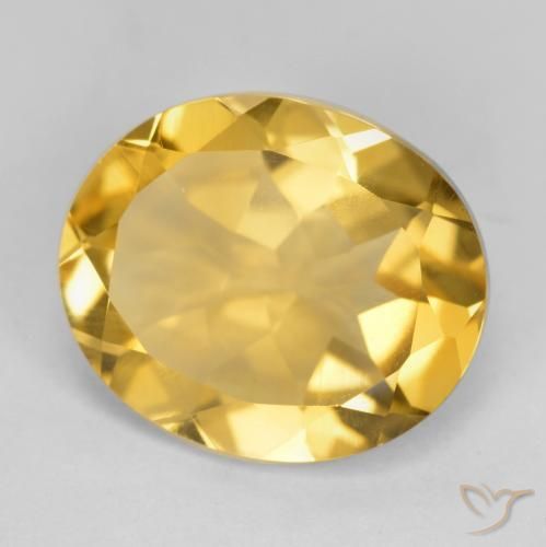4.03 ct Golden Citrine Stone, Natural Citrine in Oval Facet Shape for Sale