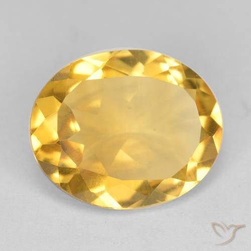 3.81 ct Golden Citrine Stone, Natural Citrine in Oval Facet Shape for Sale