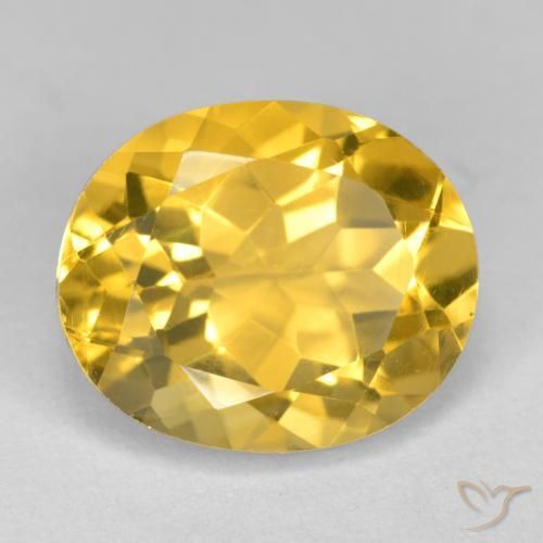 4.40 ct Golden Citrine Stone, Natural Citrine in Oval Facet Shape for Sale
