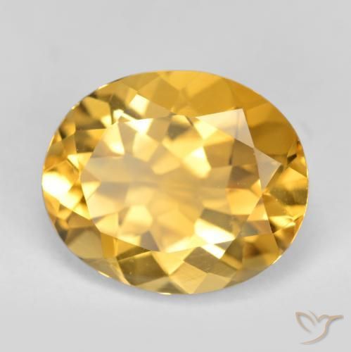 3.97 ct Golden Citrine Stone, Natural Citrine in Oval Facet Shape for Sale