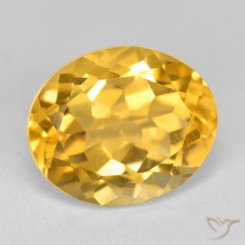 4.53 ct Golden Citrine Stone, Natural Citrine in Oval Facet Shape for Sale