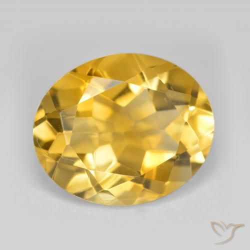4.22 ct Golden Citrine Stone, Natural Citrine in Oval Facet Shape for Sale