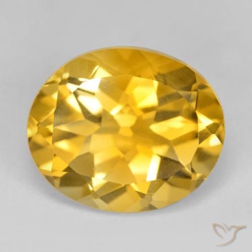 4.35 ct Golden Citrine Stone, Natural Citrine in Oval Facet Shape for Sale
