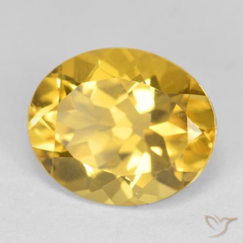 4.07 ct Golden Citrine Stone, Natural Citrine in Oval Facet Shape for Sale