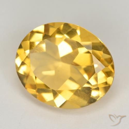 4.06 ct Golden Citrine Stone, Natural Citrine in Oval Facet Shape for Sale