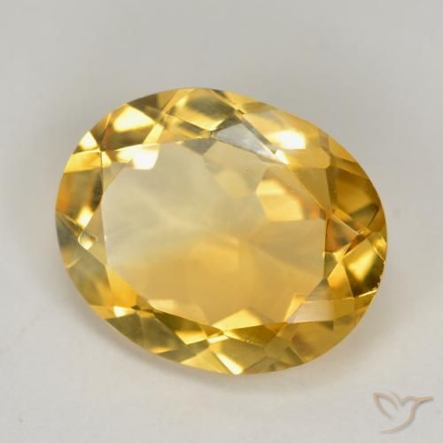3.42 ct Golden Citrine Stone, Natural Citrine in Oval Facet Shape for Sale