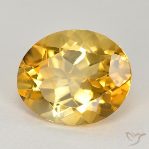 4.01 ct Golden Citrine Stone, Natural Citrine in Oval Facet Shape for Sale
