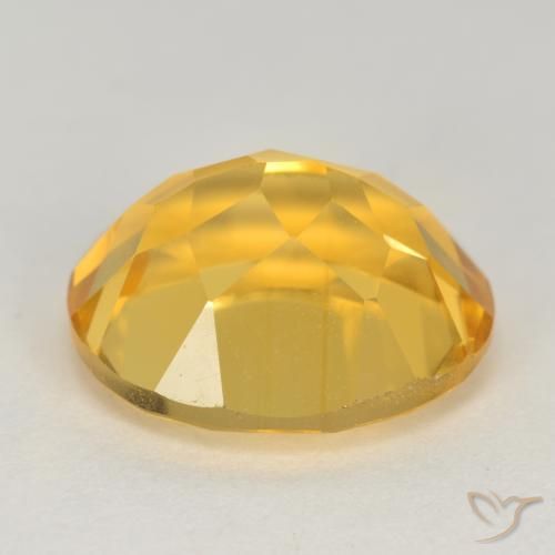 Citrine Gemstone in 12 x 10 mm (calibrated) Size for Sale, Citrine Stone in Medium Gold Color