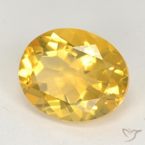 4.29 ct Golden Citrine Stone, Natural Citrine in Oval Facet Shape for Sale