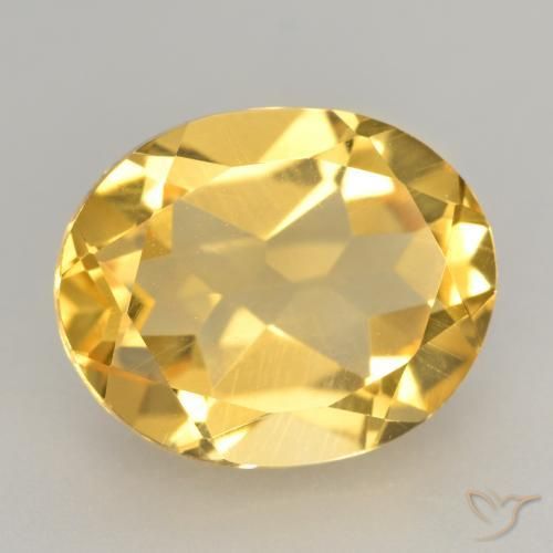 3.40 ct Golden Citrine Stone, Natural Citrine in Oval Facet Shape for Sale
