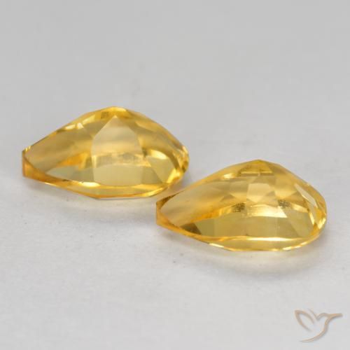 Citrine Gemstones in 7 x 5 mm (calibrated) Size for Sale, Citrine Stones in Medium-Dark Golden Color