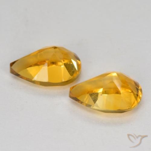 Citrine Gemstones in 7 x 5 mm (calibrated) Size for Sale, Citrine Stones in Dark Orange-Gold Color