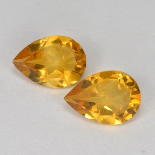 Dark Orange-Gold Цитрин Камень - 0.5ct Фасетная Груша (ID: 565983)